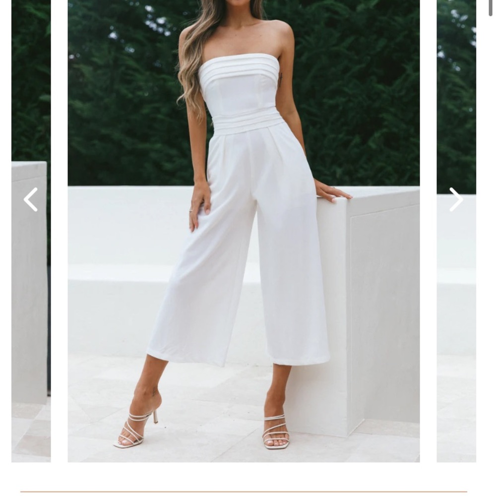 White strapless jumpsuit NWT size XS